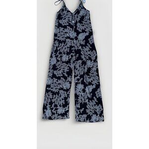 After Party By Nasty Gal Women’s Black Strappy Floral Wide Leg Jumpsuit Size XS